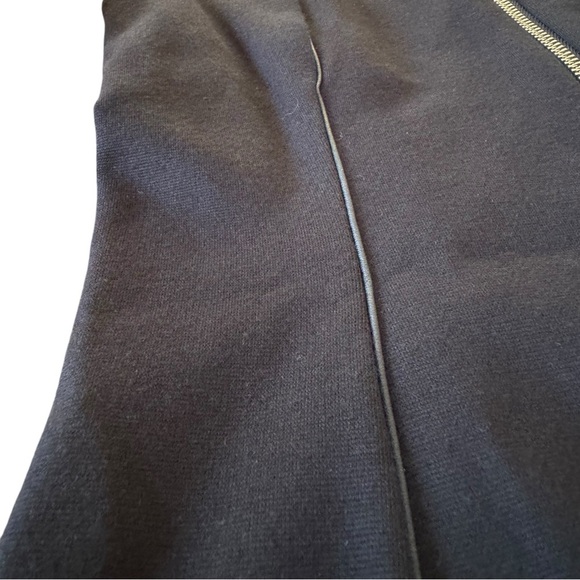 T by Alexander Wang Black Tank Pointe Square Neck Mini Dress Front Zip Piping XS - Picture 7 of 9